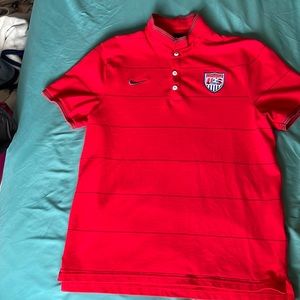 Nike USA Soccer Polo size L 100% cotton